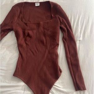 Abercrombie and fitch knit bodysuit in brown